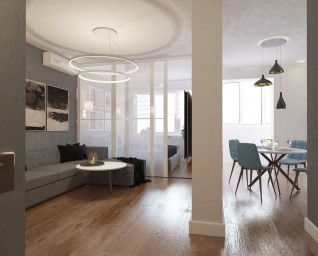 дизайн однокомнатной квартиры в современном стиле 2