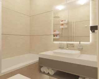дизайн квартиры 58 кв м ЖК Авиатор 24