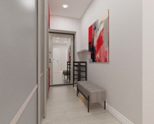 дизайн квартиры 58 кв м ЖК Авиатор 9
