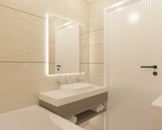 дизайн квартиры 58 кв м ЖК Авиатор 23